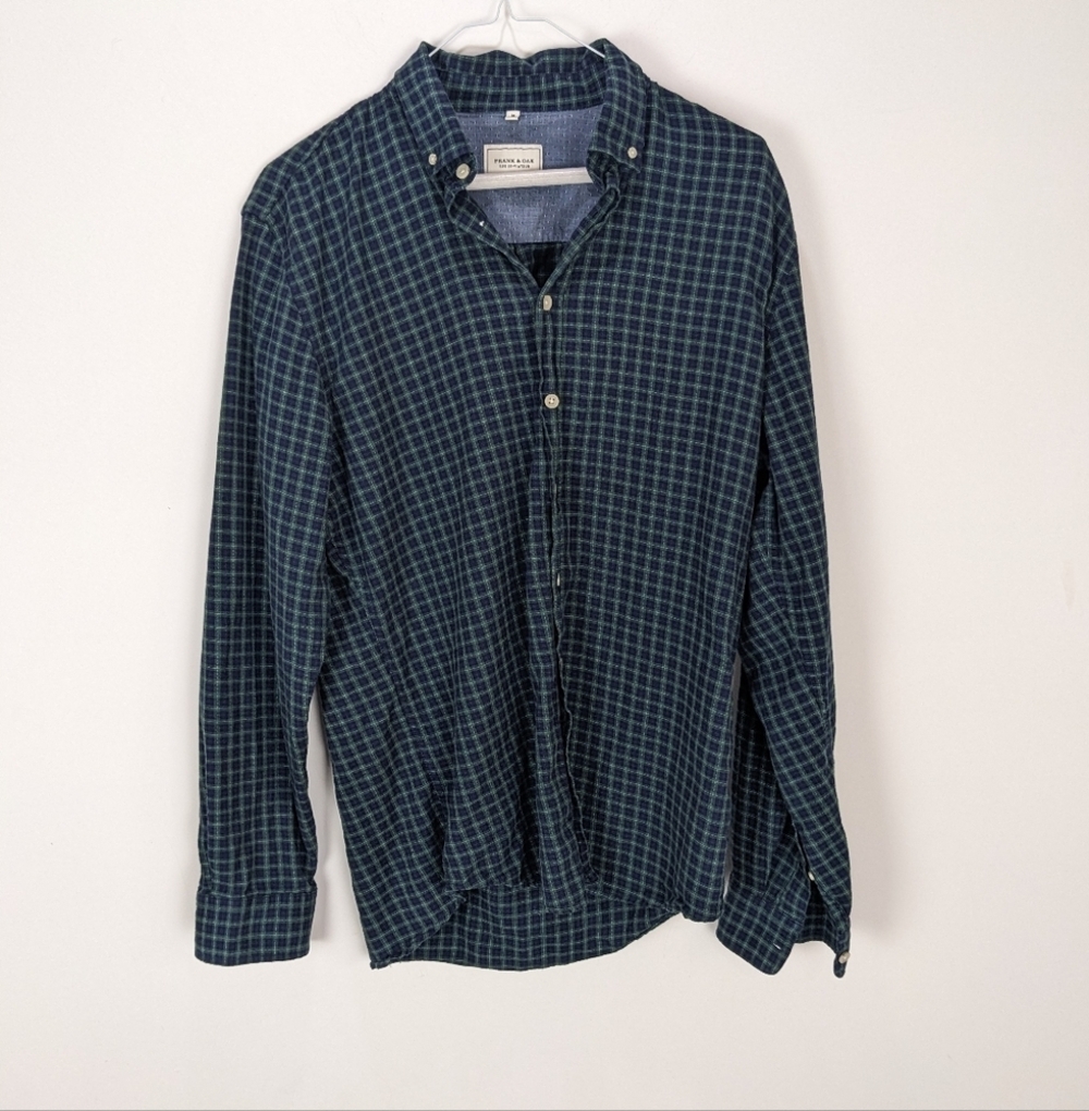 Frank & Oak Long Sleeve Plaid Buttoned Down Shirt Casual Medium Cotton